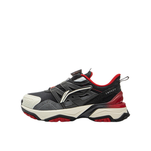 Детские повседневные кроссовки Sportlife с дышащим и износостойким низким верхом LINING YOUNG, черный/красный