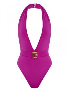 Купальник с поясом Balmain, фиолетовый