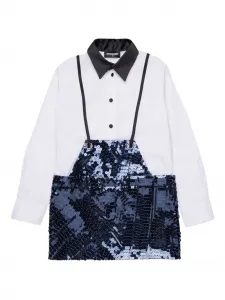 Платье мини с пайетками DSQUARED2 KIDS, белый