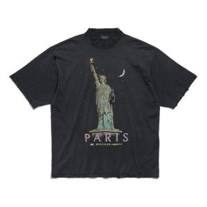 Футболка Balenciaga Paris Liberty T-Shirt 'Black', черный