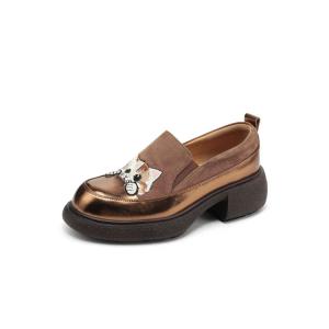 Лоферы женские золотистые/бронзовые Yeezyy Reezy, Gold