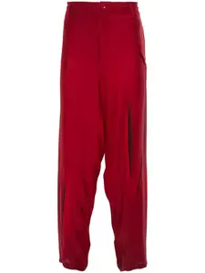 Шелковые брюки с абстрактным принтом Yohji Yamamoto, красный