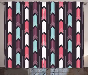 Штора ABAKUHAUS "Рустикальная стрела", вертикальный узор, универсальная ленточная штора для гостиной с петлями и крючками, 280 x 225 см, серый многоцветный Abakuhaus