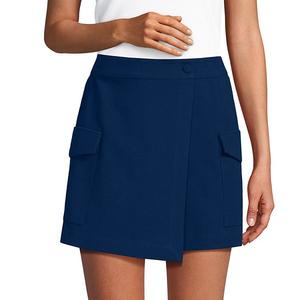 Женская юбка-шорты из крепа выше колена Lands' End, Deep Sea Navy