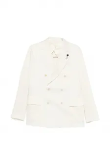 Двубортный костюм Lardini, белый