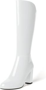 Женские вечерние модные ботильоны MODENCOCO с круглыми носками, лакированной застежкой-молнией, сексуальные на толстом каблуке, 8,4 см