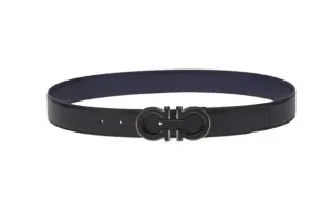 Мужской ремень из телячьей кожи ширина 3,5 см Ferragamo, черный