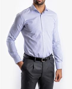 Мужская узкая хлопковая рубашка в голубую полоску Wickett Jones, светло-синий
