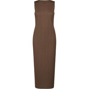 FW24 Женское коричневое платье без рукавов PLEATS PLEASE ISSEY MIYAKE