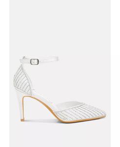 Босоножки на шпильках Wanda с отделкой из жемчуга и пайеток London Rag, белый