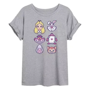 Футболка оверсайз с принтом «Алиса в стране чудес» для детей Disney, серый