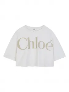 Футболка с логотипом Chloé Kids, белый