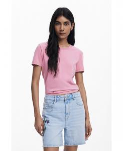 Женская футболка со стразами "D" Desigual, Pink