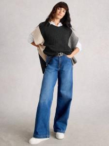 Пончо-джемпер Ava Contrast из смесовой шерсти White Stuff