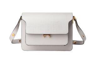 Marni Сумка-сундук из коровьей кожи, женская, белая