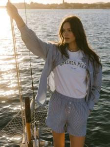 Пижамные шорты в стиле боксеров с полосками Chelsea Peers, Blue