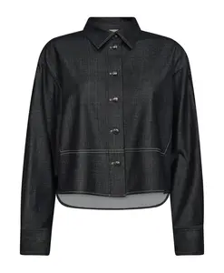 Джинсовая рубашка укороченного силуэта Mos Mosh, черный