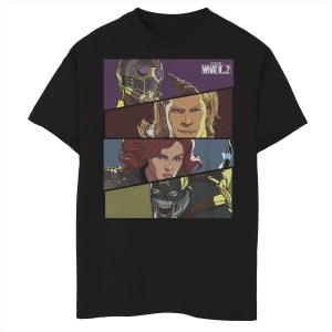 Футболка с наклонными вставками и графическим рисунком Marvel What If Hero для мальчиков 8–20 лет Marvel