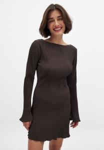 Платье NA-KD PLEATED, Dark Brown/Brown