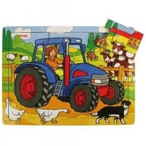 Bigjigs, деревянный трактор-головоломка