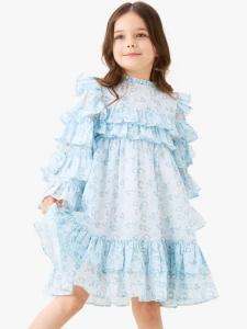 Детское платье Leo с рюшами Angel & Rocket, Blue