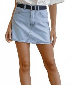 Джинсовая юбка с поясом синего цвета Beige Botany, синий