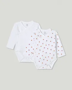 Набор из двух боди для новорожденных с длинным рукавом Cotton Juice, коричневый