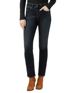 Женские джинсы Avery Curvy Fit Straight Leg с высокой талией Silver Jeans Co., синий