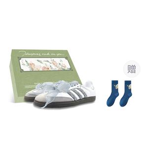 Низкие кроссовки для скейтбординга SAMBA OG, устойчивые к истиранию, унисекс, серебристые Adidas Originals, Silver (Box)