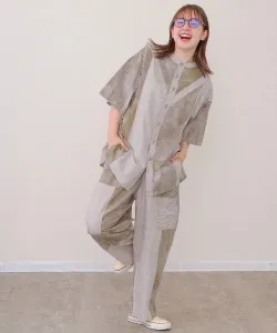 Mililopiulu/Mililopiulu Неравномерно окрашенные полосатые брюки смешанного кроя (женские) Gsc Womens Select, цвет Beige