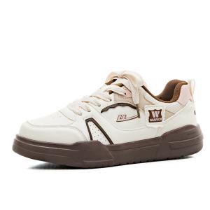 WARRIOR Женские повседневные туфли на низком ходу с амортизацией, противоскользящей подошвой и легким весом в бежево-коричневом цвете, цвет Beige/Brown