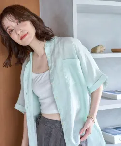 Рубашка с коротким рукавом 100% лён Studio Clip, цвет Light Green 72