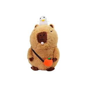 Коллекция Capybara, милая капибара, игривая капибара с пузырями плюшевая кукла высота 20см/30см длина 20см X3COMMUNE, Sitting: Trumpet Spitting Bubble Capybara 20Cm