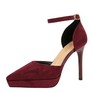 YAFEI XUANYU Женские туфли на высоком каблуке бордовые, цвет Burgundy
