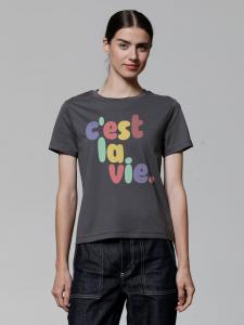 Футболка c'est la vie серого цвета wat? Apparel