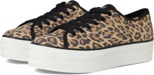 Кроссовки Keds Triple Up Leather, цвет Tan/Black Leopard Suede