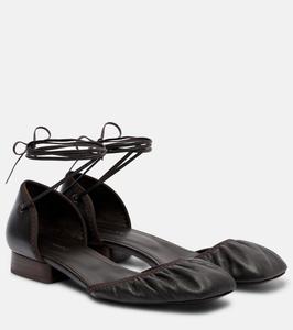 Кожаные балетки Micro Ballerina Lemaire, Dark Chocolate