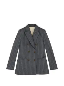 Двубортный пиджак в полоску Fortela, серый
