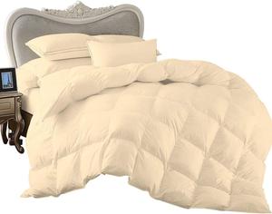 BesBedding Комплект постельного белья из 100% длинноволокнистого хлопка плотностью 500 г/м² цвета ivory Ivory