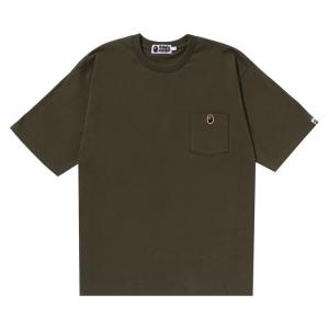 Футболка BAPE Ape Head One Point Relaxed Fit Pocket Tee, Olive Drab