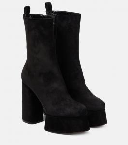 Замшевые ботильоны Izamayaz на платформе Christian Louboutin, черный