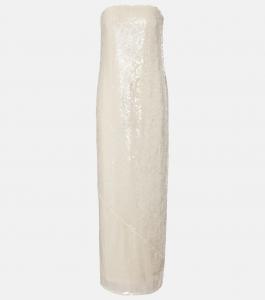 Макси-платье с пайетками Rotate, Egret