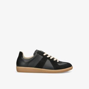 Кожаные низкие кеды replica со вставками Maison Margiela, черный