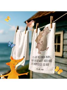 Mr. & Mrs. Panda Полотенце с надписью «Папа Медведь» белым цветом