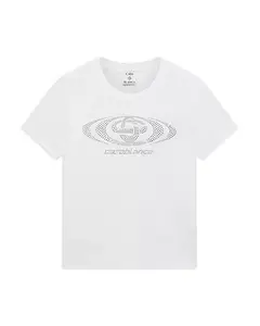 Футболка с искаженным логотипом Crystal Casablanca, белый