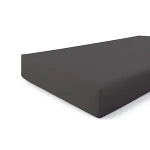 Простыня на резинке джерси стрейч антрацит - 90x200/210 см Walra