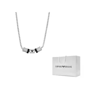 Ронделл из нержавеющей стали мужское колье EMPORIO ARMANI