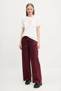 Хлопковая футболка Converse, бежевый