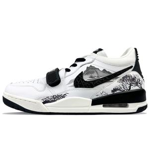 Jordan Легаси 312 износостойкие низкие винтажные баскетбольные кроссовки мужские черно-белые, цвет Black White