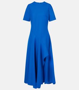 Платье миди из шерстяной смесовой ткани с драпировкой Oscar de la Renta, Lapis